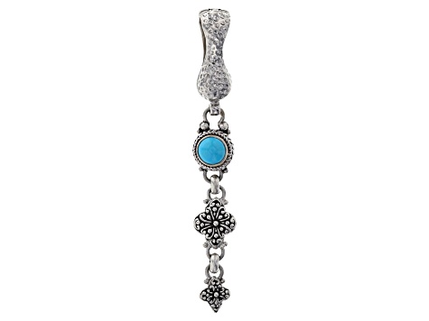Pre-Owned Blue Sleeping Beauty Turquoise Silver Enhancer Pendant