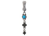Pre-Owned Blue Sleeping Beauty Turquoise Silver Enhancer Pendant