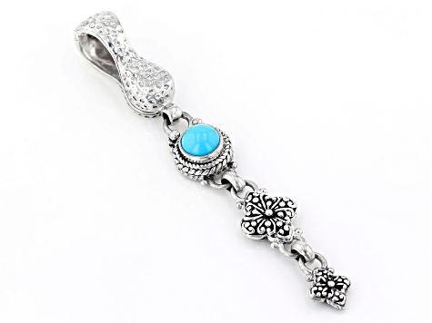 Pre-Owned Blue Sleeping Beauty Turquoise Silver Enhancer Pendant