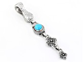 Pre-Owned Blue Sleeping Beauty Turquoise Silver Enhancer Pendant