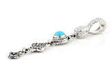 Pre-Owned Blue Sleeping Beauty Turquoise Silver Enhancer Pendant