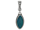 Pre-Owned Green Chrysocolla Sterling Silver Watermark Pendant
