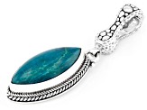 Pre-Owned Green Chrysocolla Sterling Silver Watermark Pendant