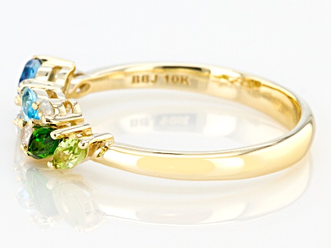 Pre-Owned Blue Aquamarine 10k Yellow Gold Ring .51ctw