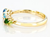 Pre-Owned Blue Aquamarine 10k Yellow Gold Ring .51ctw