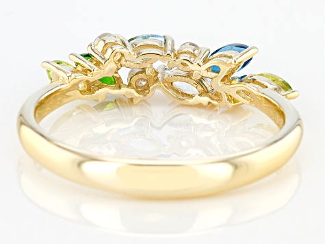 Pre-Owned Blue Aquamarine 10k Yellow Gold Ring .51ctw