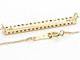 Pre-Owned Multi-Sapphire 14K Yellow Gold Bar Necklace .26ctw