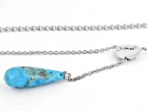 Pre-Owned Turquoise Rhodium Over Silver Multi-Row Necklace