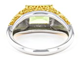 Pre-Owned Green Peridot 18k Yellow Gold Over Sterling Silver Two-Tone Ring 2.00ct