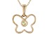 Pre-Owned Green Peridot 10k Yellow Gold Childrens Butterfly Pendant With Chain .09ct