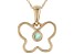 Pre-Owned Green Sakota Emerald 10k Yellow Gold Childrens Butterfly Pendant With Chain .05ct