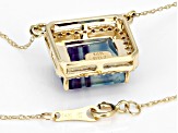 Pre-Owned Bi-Color Fluorite And White Diamond 14k Yellow Gold Necklace 4.59ctw