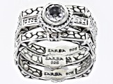 Pre-Owned White Topaz Sterling Silver Ring Set 0.55ct