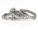 Pre-Owned White Topaz Sterling Silver Ring Set 0.55ct