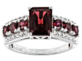 Pre-Owned Purple Rhodolite Rhodium Over Sterling Silver Ring 2.93ctw