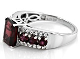Pre-Owned Purple Rhodolite Rhodium Over Sterling Silver Ring 2.93ctw