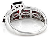 Pre-Owned Purple Rhodolite Rhodium Over Sterling Silver Ring 2.93ctw