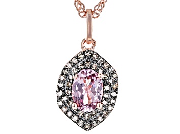 Picture of Pre-Owned Pink Color Shift Garnet 18k Rose Gold Over Sterling Silver Pendant With Chain 1.10ctw