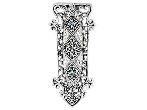Pre-Owned Blue Sapphire Sterling Silver Pendant .03ctw