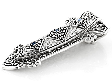 Pre-Owned Blue Sapphire Sterling Silver Pendant .03ctw