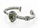 Pre-Owned Green Serpentine Sterling Silver Bracelet .40ctw