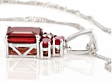 Pre-Owned Red Mahaleo® Ruby Rhodium Over Sterling Silver Pendant With Chain 3.83ctw