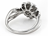 Pre-Owned Moissanite Platineve Cluster Design Ring 1.11ctw DEW