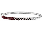 Pre-Owned Preciosa Crystal Maroon And White Thin Bangle Bracelet