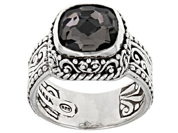 Picture of Pre-Owned Black Knight™ Quartz Silver Filigree Ring 2.86ct