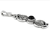 Pre-Owned Black Tourmalinated Quartz Silver Tree of Life Pendant