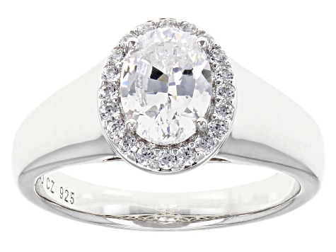 Pre-Owned Dillenium Cut White Cubic Zirconia Platinum Over Sterling Silver Ring 2.37ctw