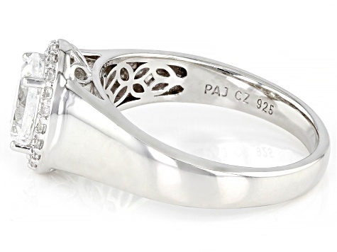 Pre-Owned Dillenium Cut White Cubic Zirconia Platinum Over Sterling Silver Ring 2.37ctw