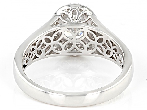 Pre-Owned Dillenium Cut White Cubic Zirconia Platinum Over Sterling Silver Ring 2.37ctw