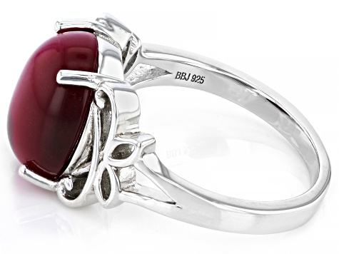 Pre-Owned Pink Tiger's Eye Rhodium Over Sterling Silver Solitaire Ring