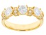 Pre-Owned Moissanite 14k yellow gold over silver band ring 1.82ctw DEW.