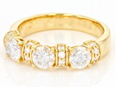 Pre-Owned Moissanite 14k yellow gold over silver band ring 1.82ctw DEW.