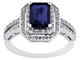 Pre-Owned Blue Mahaleo® Sapphire Rhodium Over Sterling Silver Ring 2.51ctw