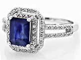 Pre-Owned Blue Mahaleo® Sapphire Rhodium Over Sterling Silver Ring 2.51ctw