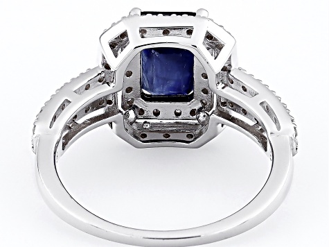 Pre-Owned Blue Mahaleo® Sapphire Rhodium Over Sterling Silver Ring 2.51ctw