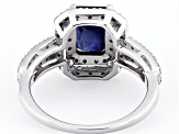 Pre-Owned Blue Mahaleo® Sapphire Rhodium Over Sterling Silver Ring 2.51ctw