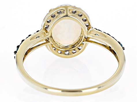 Pre-Owned White Ethiopian Opal 10k Yellow Gold Ring 1.36ctw