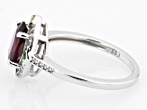 Pre-Owned Magenta Rhodolite Rhodium Over Sterling Silver Ring 1.93ctw