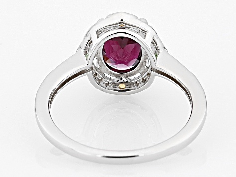 Pre-Owned Magenta Rhodolite Rhodium Over Sterling Silver Ring 1.93ctw