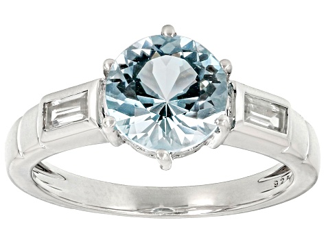 Pre-Owned Sky Blue Glacier Topaz Rhodium Over Sterling Silver Ring 2.16ctw