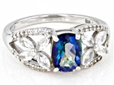 Pre-Owned Blue Petalite Rhodium Over Sterling Silver Ring 1.61ctw