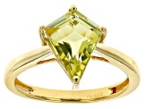 Pre-Owned Kite Canary Lemon Quartz 18k Yellow Gold Over Sterling Silver Ring 2.94ctw