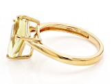 Pre-Owned Kite Canary Lemon Quartz 18k Yellow Gold Over Sterling Silver Ring 2.94ctw