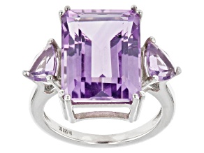 Pre-Owned Purple Amethyst Platinum Over Sterling Silver Ring 12.40ctw