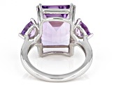 Pre-Owned Purple Amethyst Platinum Over Sterling Silver Ring 12.40ctw