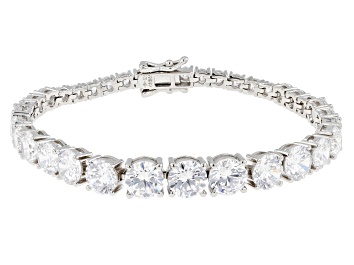 Picture of Pre-Owned White Cubic Zirconia Rhodium Over Sterling Silver Bracelet 26.35ctw